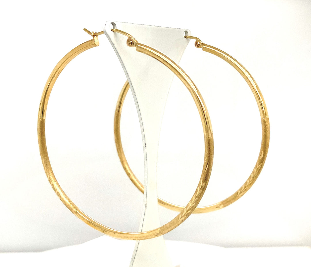 10K Yellow Gold Large Hoop Gold Earrings