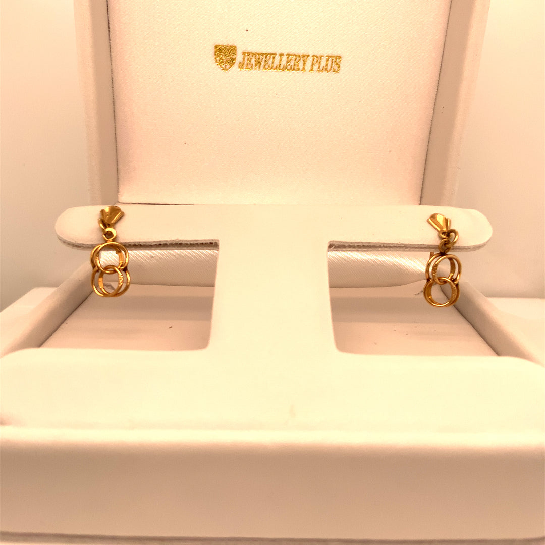 10K Yellow Gold Dangle Gold Earrings
