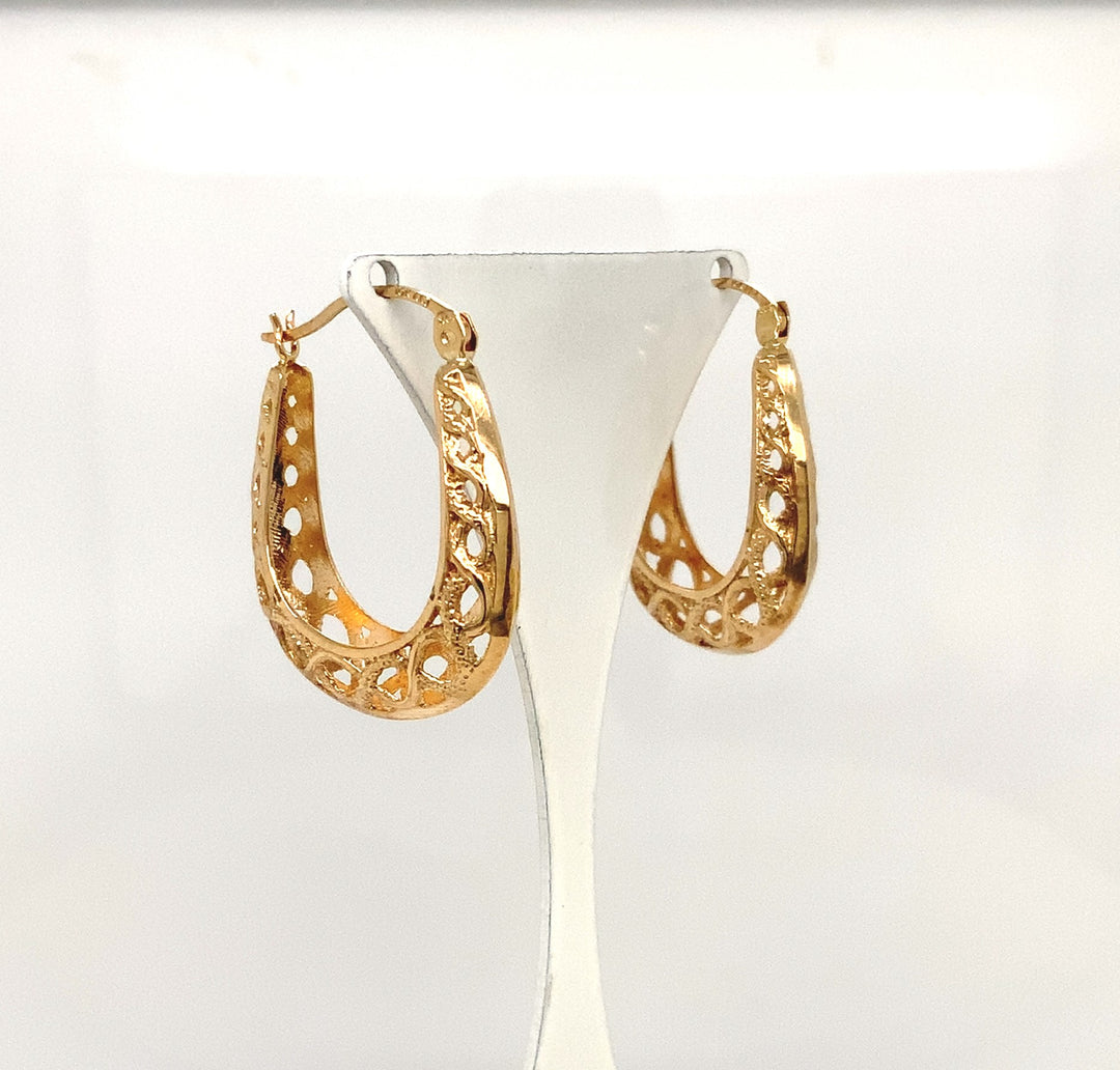 10K Yellow Gold Medium Hoop Gold Earrings
