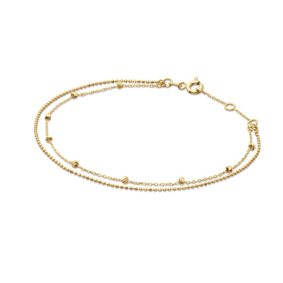 14K Yellow Gold Bead 7.5 ", Weight Grams, Gold Bracelet