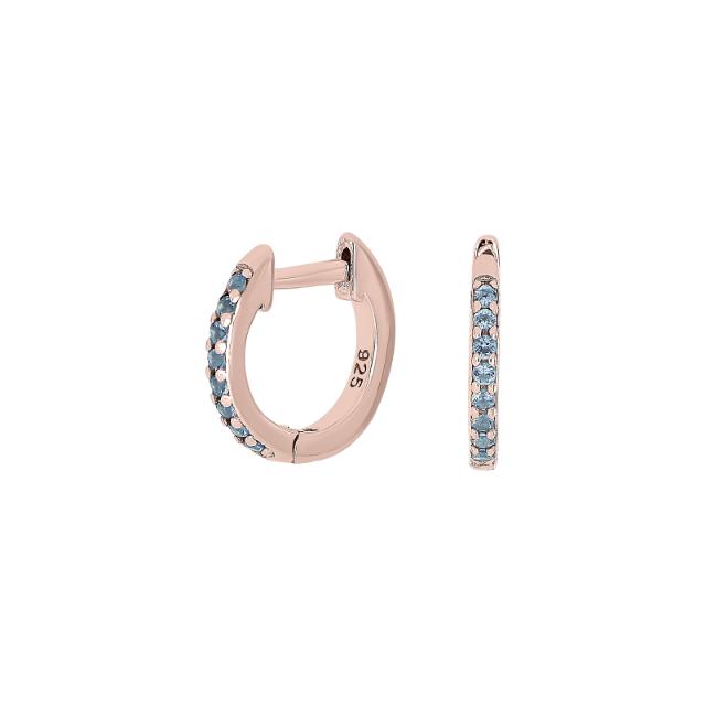 Sterling Silver Rose Gold Small Hoop Silver Earrings
