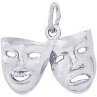 Sterling Silver comedy & drama, Weight Grams, Silver Pendant