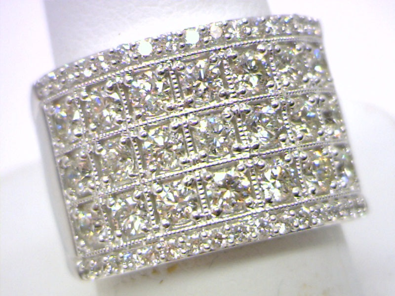 14K White Gold 2.00 Round Brilliant Cut Diamond Anniversary Ring