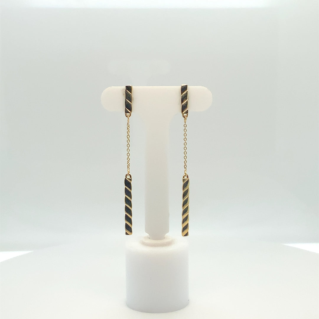 14K Yellow Gold Drop Gold Earrings