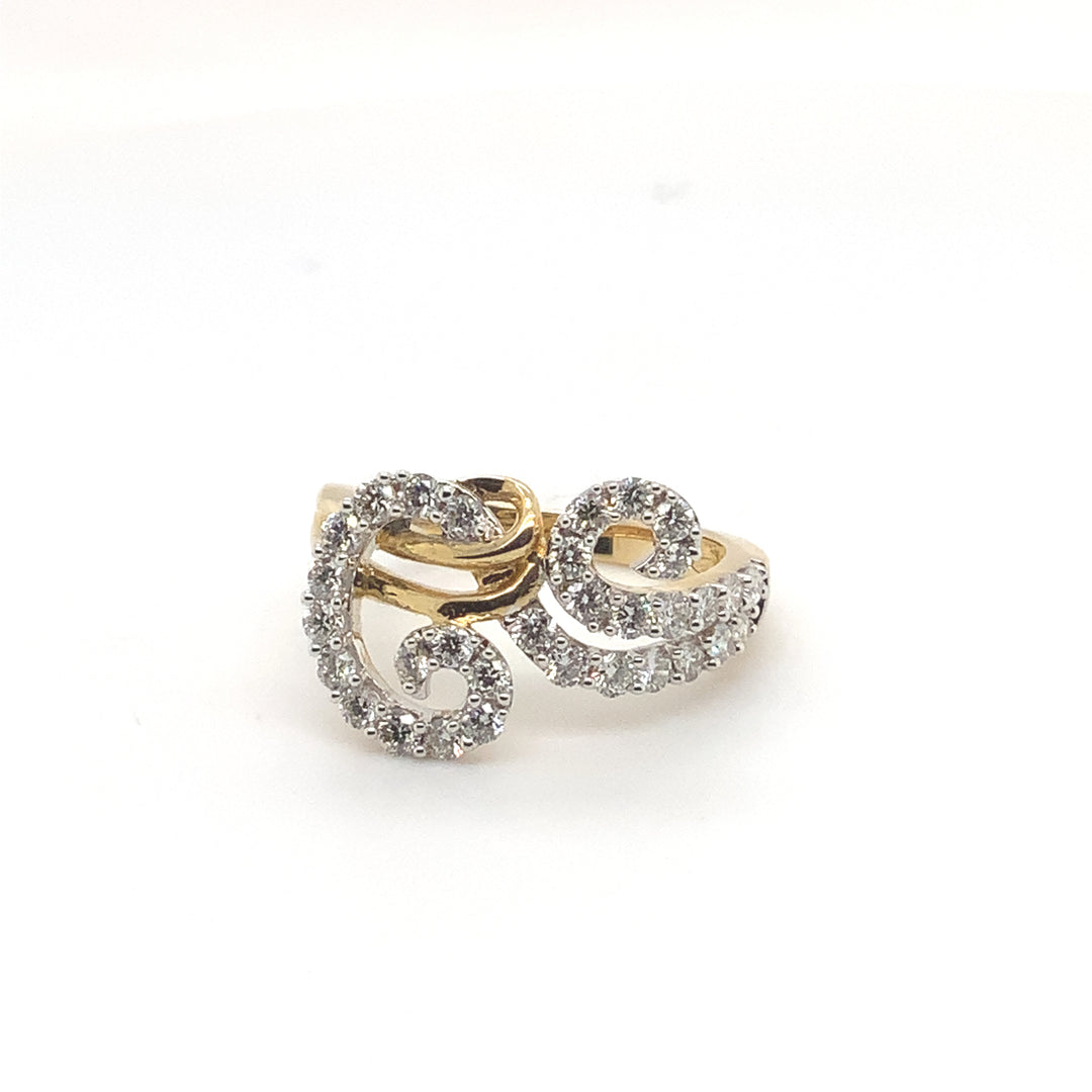 Women's 14K Yellow Gold 0.75 Round Brilliant Cut FASHION Diamond, Fashion Ring