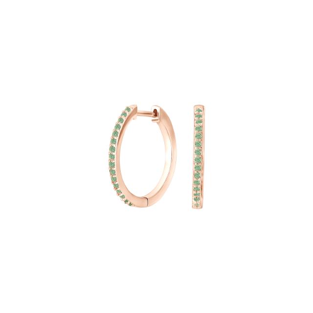 Sterling Silver Rose Gold Medium Hoop Silver Earrings