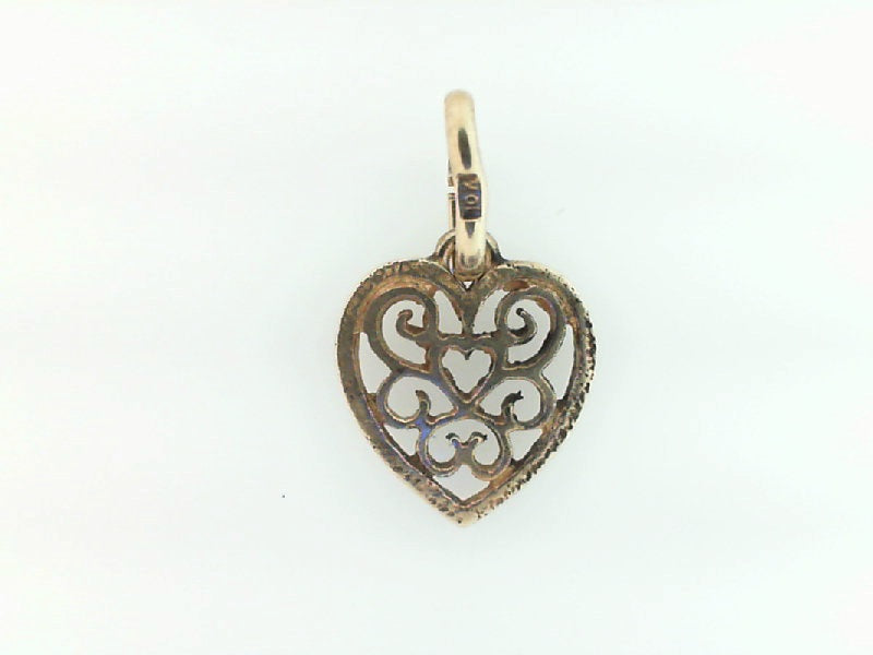 10K Yellow Gold Heart, Weight 0.9 Grams, Gold Pendant
